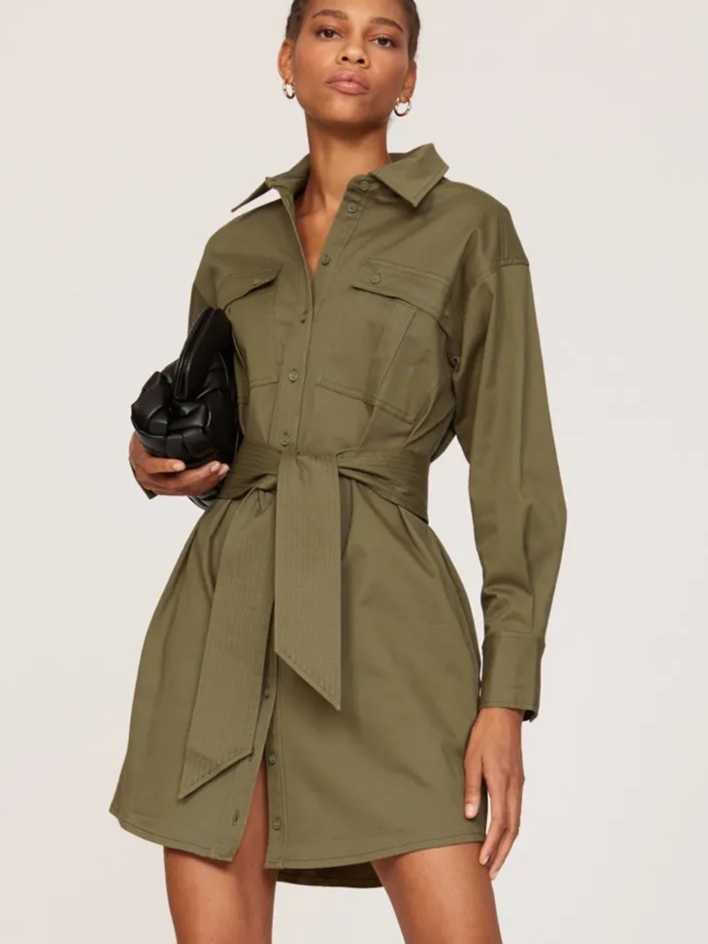 Marissa Webb Collective olive utility shirt dress, size 6.